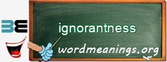 WordMeaning blackboard for ignorantness